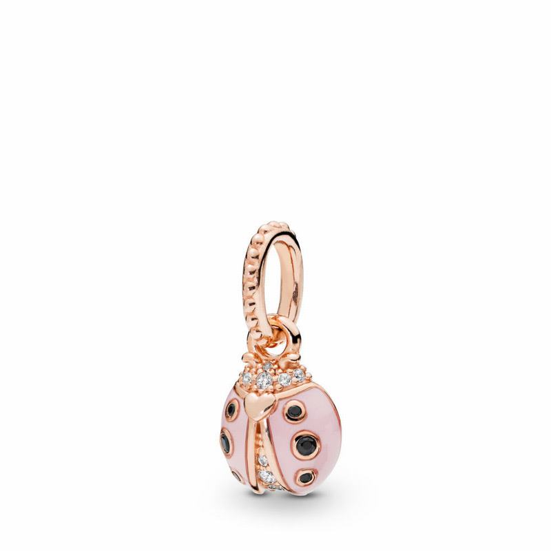 Pandora Rose™ Lucky Pink Ladybird Pendant - Pandora Rose/Enamel/Black/Mixed Stones - Canada | WQ9719